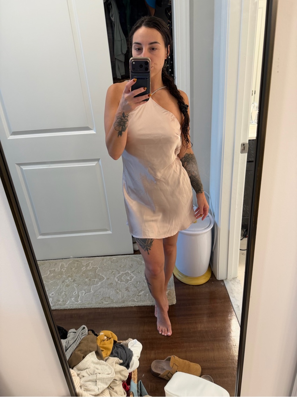 Hello Molly Blush Halter Mini Dress